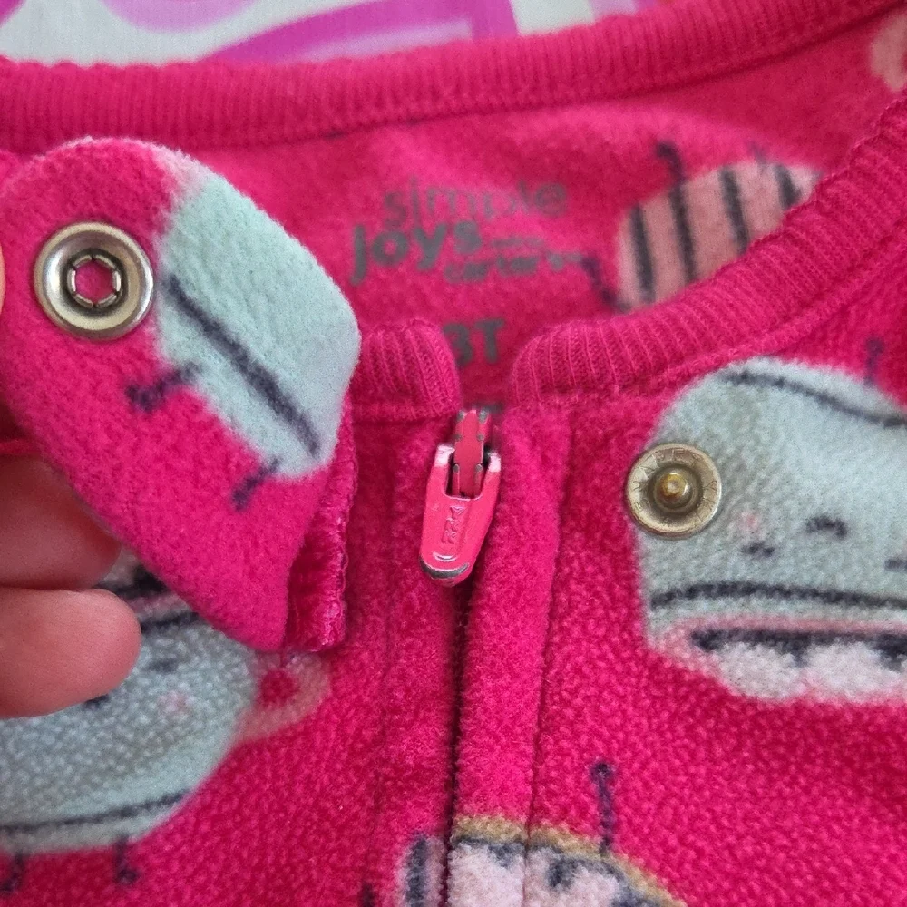 Simple Pink Heart and Cupcake Kids Footie